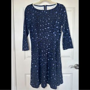 Kate Spade Brooke Street Blue Leopard Dress